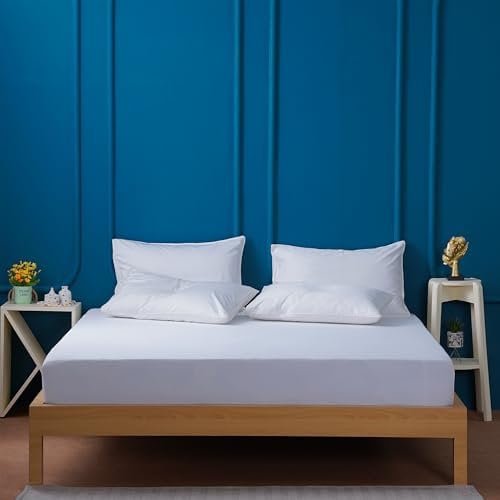 Sheet Story Bamboo King Size Fitted Sheets - 41cm Deep Pocket - 400 Thread Count - Soft, Hypoallergenic and Cooling Fitted Sheets King Size - White