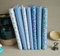 7 Stück Stoffe zum Nähen,DIY Stoffreste Baumwolle,Baumwollstoff Patchwork Stoffpaket für Kleidung, Bettwäsche, Vorhänge, Puppen, Handtaschen (Hellblau, 50 * 50cm)