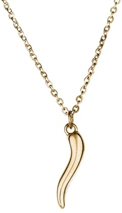 inSCINTILLE Collier Porte-Bonheur Corne en Acier – Corne Italienne Unisexe – Chaîne 45-50cm – Amulette Couleurs et Significations – Coffret Cadeau