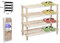 HERSIG - Estanteria Zapatero Madera | Zapatero Entrada Recibidor 4 Alturas - 74 x 26 x 67 cm - Color Natural