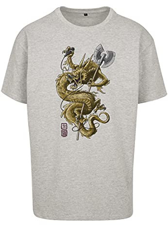 Wu Wear Herren Dragon Tee Heather Grey, XXL