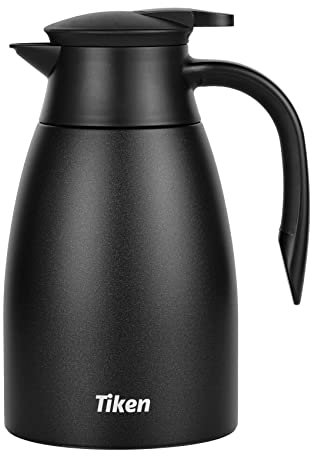 Tiken 1.5L Caraffa Termica per il Caffè da, Brocca Isolante in Acciaio Inossidabile per il Caffè, Tè e altre Bevande Calde e Fredde