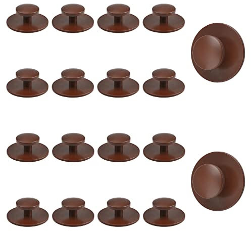 MOROBOR Self-Stick Drawer Knobs Pull Handle, 20pcs Plastic Drawer Handles Cabinet Knobs Drawer Auxiliary Pulls Handle Self-Stick Handle Helper (Light Brown)