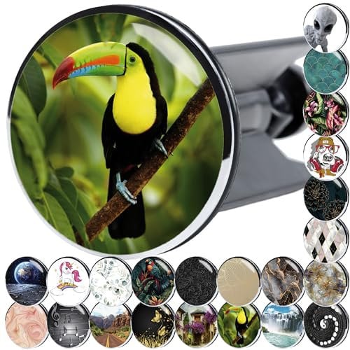 Sanilo Waschbeckenstöpsel, viele schöne Stöpsel für das Waschbecken zur Auswahl, universal mit Motiv (Toucan)