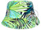 Hixingo Hut Fischerhut für Damen Herren, Sonnenhut Bucket Hat Tropische Blätter Druck Faltbar Reversibel Freizeithut Strandhut - Sommer Outdoor Camping Reisen Wandern (Gras,22-23)