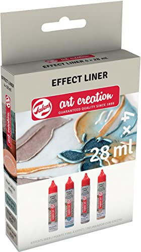 Talens Art Creation Effect Liner Set | 3D Liners in 4 Specialty Pearl Colors | Relief Liner for Crafts, DIY, Card Making, Fabric