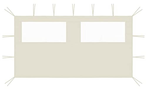 Gecheer Pavillon Seitenwand mit Fenstern Seitenteil Seitenplane Seitenwände Zeltplane für Partyzelt Festzelt Gartenzelt Pergola 4x2 m Creme