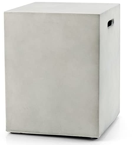 COSTWAY Propane Tank Hideaway Table for Standard 5kg Gas Tank, Outdoor Propane Tank Cover with Handles & Groove Hole at the Bottom, Fire Pit Gas Tank Side Table