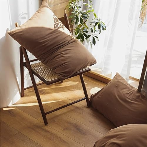 AShanlan 2er Set Kissenbezug Kissenbezüge 40 x 80 cm Super Weiche Gebürstete Mikrofaser Kopfkissenbezug 40x80 Kissenhülle Doppelpack Braun