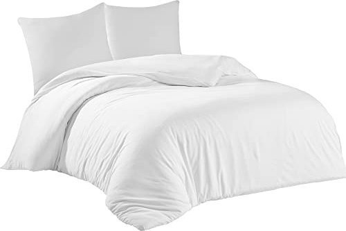 Livessa Bettwäsche 220x240 3teilig Baumwolle - Bettwäsche mit Reißverschluss: Bettbezug 220x240 cm + 2er Set Kissenbezug 40 x 80 cm, Oeko-Tex Zertifiziert, aus%100 Baumwolle Jersey (140 g/qm)