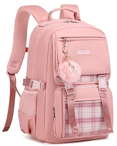YOJOY Girls Backpacks 15.6 Inch Laptop School Bag Backpack for Kids Toddler Girl Preschool Bookbags Elementary Travel Daypack, Pink, L, Laptop Backpack
