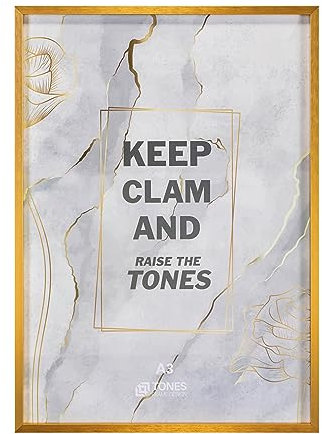 TONES FRAME DESIGN Metal Gold Picture Frame (29.7cm*42cm) with Plexi Safe Glass for Family or Business, Ideal for Certificates, Photographs, Comics