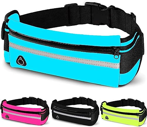 laufgürtel, Handytasche joggen aus Neopren, lauftasche Jogging wasserdicht, mit verstellbarem Riemen für iPhone 14,13,12/Pro/XR/XS/X/8, laufgürtel Handy, Running Belt, joggen Handytasche (Blau)