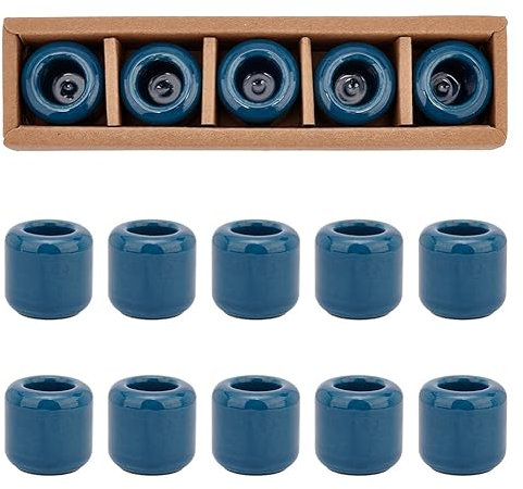 AHANDMAKER 10 Stück Keramik-Kerzenhalter, Mitternachtsblau, Mini-Keramik-Glockenspiel, Ritual-Zauber-Kerzenhalter Für Kerzenhalter, Altar, Wicca-Zubehör Und Mehr, 0.7,(5) cm Im Durchmesser