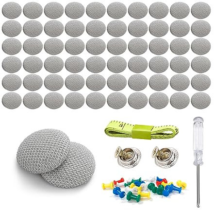 JNNJ 60 Pièces Bouton D'outils De Toit De Voitures, Boucle Remplacement Toit Voiture, Boutons Pièces Pour Réparer Les Boucles Toit Voiture, Interiores Automóvil Réparation Boucles(Gris)