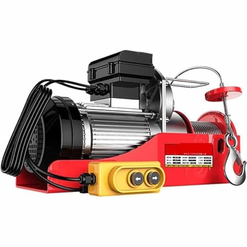 PixCy 510w-1450w Elektrische Seilwinde Motorwinde 12m Stahlseil Hebezeug Elektrische Hub Seilhebezug Seilzug Hebezug Elektrische Hebezeuge Winde Kran,200KG*12M-110V