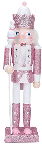Ornamenti di Schiaccianoci Natalizi 30 Cm Figure di Schiaccianoci Festa di Festa Decorazioni da Tavolo Schiaccianoci Soldato Figura Decorazione Artigianato Arte per La Casa Natale Regalo(Rosa)