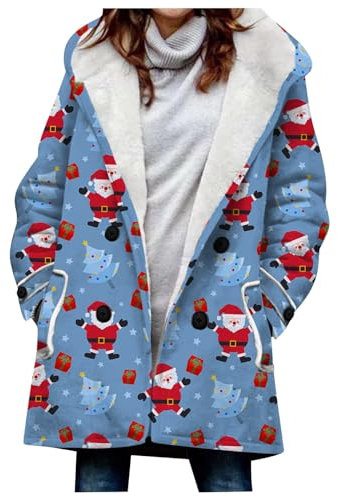KONG JIMFAN Übergangsjacke Damen Fleece Kapuzenjacke -Fleece Kapuzenpullover Damen Fleece Kapuzenjacke Jacke Samtpfote Trendy Fleece Sweatshirt Damen Fleecejacke Damen Kordelzug(Sky Blue,M)