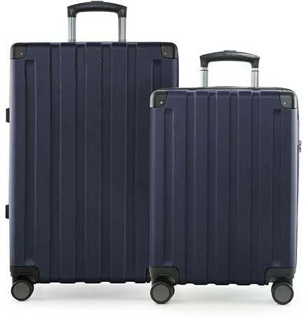 Hauptstadtkoffer Q-Damm - 2er Kofferset, Trolley-Set, TSA, Rollkoffer, Reisekoffer, (S & M), Dunkelblau