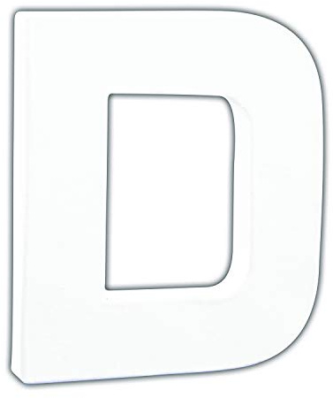 Décopatch AC733Cpack 5x Buchstabe D aus Pappmaché 15x10,5x12cm Weiß