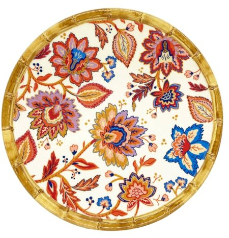 Les Jardins de la Comtesse - Assiette à dessert en mélamine fleuris Ø 23 cm - Collection de vaisselle colorée Jaipur