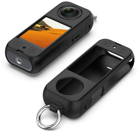 Camera Silicone Protective Case Shell Skin Compatible for Insta360 X3 Panoramic Action Camera,Full Protective Portable Case Cover (Black)