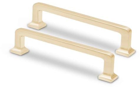 BOSSYCDECO 10 Pack 5 Inch Kitchen Square Cabinet Handles Satin Brass Cabinet Pulls Satin Brass Drawer Pulls Satin Brass Handles for Cabinets Cupboard Drawer Handles Satin Brass Door Handles