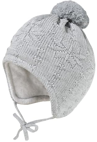 maximo MINI-Mütze Norwegerstern, ausgenäht, Futter, großes Pompon