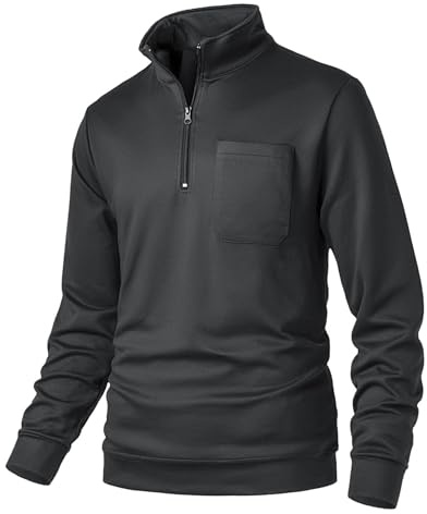 Sungerdasa Felpa in Pile da Uomo con Mezza Zip Maglie Senza Cappuccio da Lavoro 1/4 Cerniera Caldo Lunghe Micropile Felpata