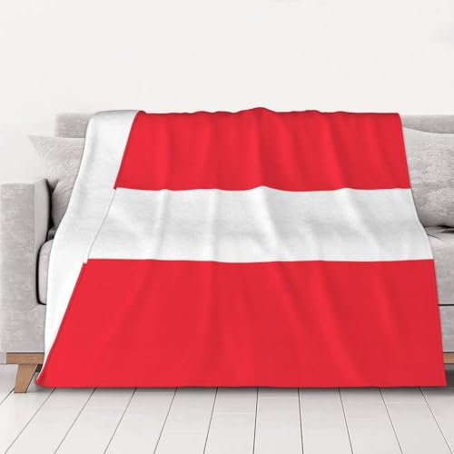 PHAYAH Flanelldecke mit Österreichischer Flagge, leicht und warm, geeignet für Sofa, Bett und Outdoor, für Kinder und Erwachsene, 101,6 x 76,2 cm
