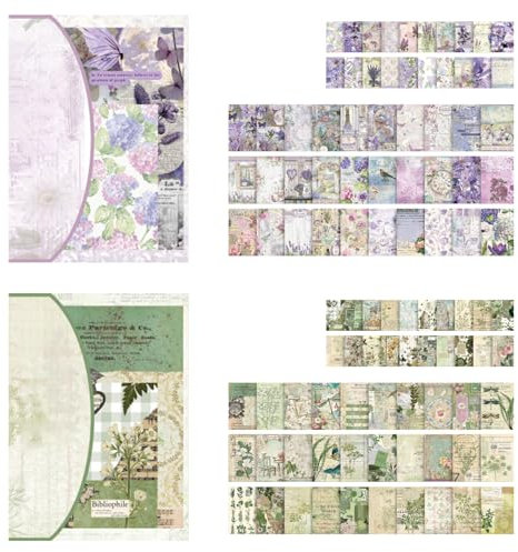 200 Blatt Vintage Scrapbooking Papier DIY Junk Journal Zubehör Antik Dekorationspapier Maskierung ästhetisches Dekoratives Briefpapier für Journaling Scrapbooking Planer Kunsthandwerk (Style B, A)