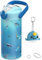 MYFOREST 400 ml Bouteille d'eau isotherme pour enfant, acier chirurgical, motif original haute résolution, compatible lave-vaisselle, badge nominatif, mousquetons (Océan, Narvals bleus)
