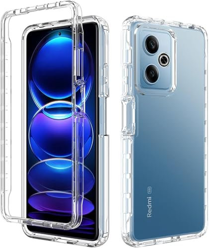 PANXIYUE Coque pour Xiaomi Redmi 13 4G / Poco M6 4G, Antichoc Transparent TPU Souple et PC Rigide 360°Full Body Protection Housse Etui pour Xiaomi Redmi 13 4G / Poco M6 4G, Transparent