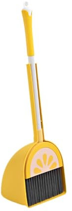 Luwecf Set de Escoba y recogedor para niños, Herramienta de Limpieza educativa, Limon Amarillo