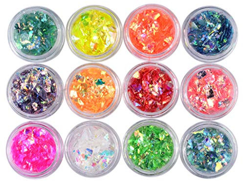 Xinsheinelry 12 Colors Flohes Pailletten Maniküre Aufkleber Für Harz Epoxy Acrylnägel Handwerk Füllstoff Epoxy