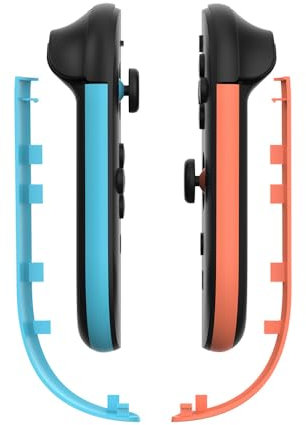 Tira Decorativa para Mandos Switch 2, Tiras Decorativas para Mandos Izquierdo y Derecho, Kit de Recambio para Juegos Accesorios (Izquierda azul + Derecha naranja)