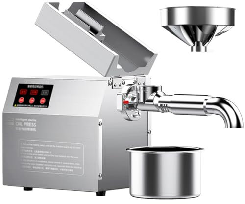 XUXIAO Oil Presser Stainless Steel Oil Ext-ractor Expeller Machine, Automatic Oil Press Machine Commercial Domestic Use, for Nuts Walnut Linseed Olive Kernel Almond