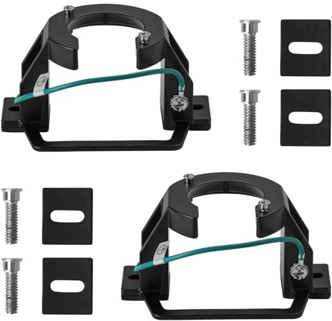 Ceiling Fan Mounting Bracket, 2PCS Cast Aluminum Sloped Cathedral Ceiling Canopy Bracket for Indoor/Outdoor Ceiling Fan Installation Use with Ground Wire & Mounting Hardware (Black)