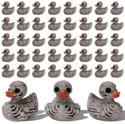 Halloween-Mini-Enten-Skelett-Dekoration, kleine Knochen, Entenstatuen, 60 Stück