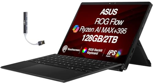 ASUS ROG Flow Creator - Laptop 2 en 1 con pantalla táctil IPS WQXGA de 13.4 pulgadas (AMD AMD Ryzen AI MAX+ 395, 128GB LPDDR5X, 2TB M.2 PCIe SSD, RGB KB, WiFi 7, cámara web, Win 11 Pro) con expansor