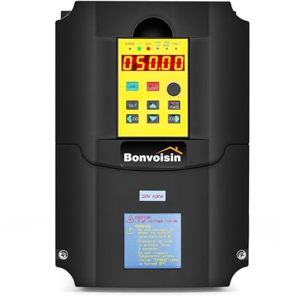 Bonvoisin Variateur De Fréquence VFD, 220v 4kw, Entrée 1 Ou 3 Phases | 5.5 HP, Régulateur De Vitesse Pour Moteur De Broche CNC Et Moteurs Industriels, Câble De Commande De 100 Cm Inclus