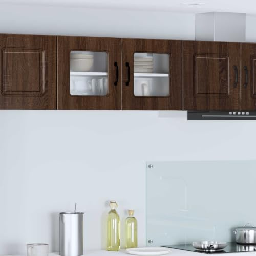 GeenYuu Panel de lavaplatos Kalmar Roble Marrón 80 x 31 x 40 cm, Armario de Cocina con Doble Puerta, Amplio Almacenamiento, Mueble Organizador para Comedor, salón, Entrada y Pasillo