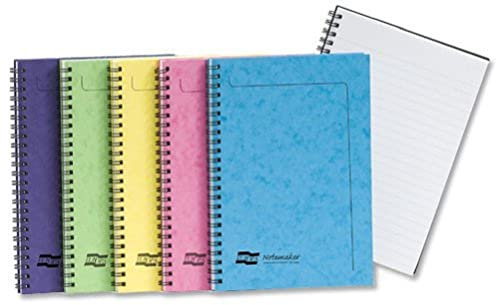 Clairefontaine 3155Z - A Set of 10 Notemakers Europa Spiral Notebooks 120 Detachable Pages 14,8x21 cm 90gLlined, Glossy Card Cover Assorted Colours
