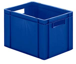 EURO-Behälter | Wände und Boden geschlossen | LxBxH 400 x 300 x 266 mm | Blau | VE 5 Stk