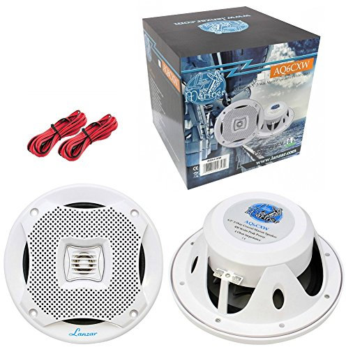 LANZAR 2 AQ6CXW diffusori a 2 vie bianchi 200 watt rms 400 watt max 19,5 cm 6,5 camper mare piscina barca ristorante hotel impermeabili, a coppia
