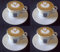 4 X Lavazza 5.5oz Cappuccino Porzellan Tassen und Untertassen.