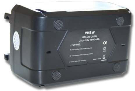 vhbw Akku kompatibel mit Milwaukee HD28 JSB Stichsäge, HD28 MS Handkreissäge Elektrowerkzeug (4000mAh Li-Ion 28 V)