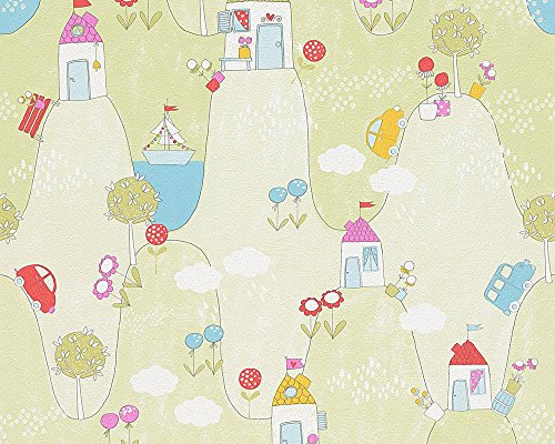 A.S. Création Tapete Boys & Girls 5 Papiertapete Kindertapete 10,05 m x 0,53 m bunt grün 305952