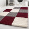 Carpetsale24 Hochflor Teppich Shaggy kariert 120x170 cm Rot, weich & flauschig, modernes Karo Muster, rechteckig, perfekt für Wohnzimmer oder Schlafzimmer, stilvoll & bequem