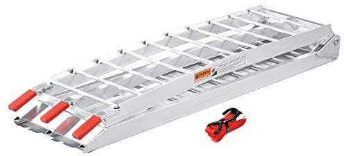 Wiltec Rampe de Chargement Pliable 2260 x 305 mm – capacité de Charge Max. 680 kg – en Aluminium – Profil à Barres – Rampe d'accès Utilitaire Moto ATV Quad remorque